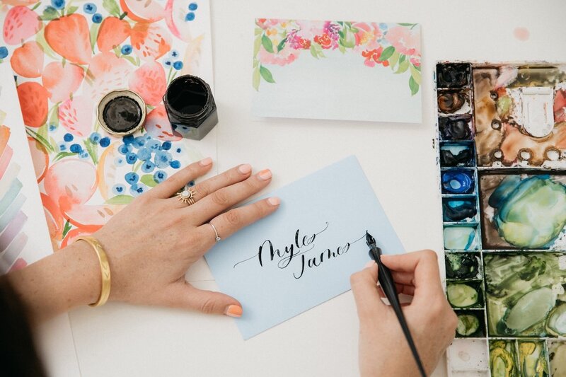 Jenna Rainey demonstrating a brush stroke